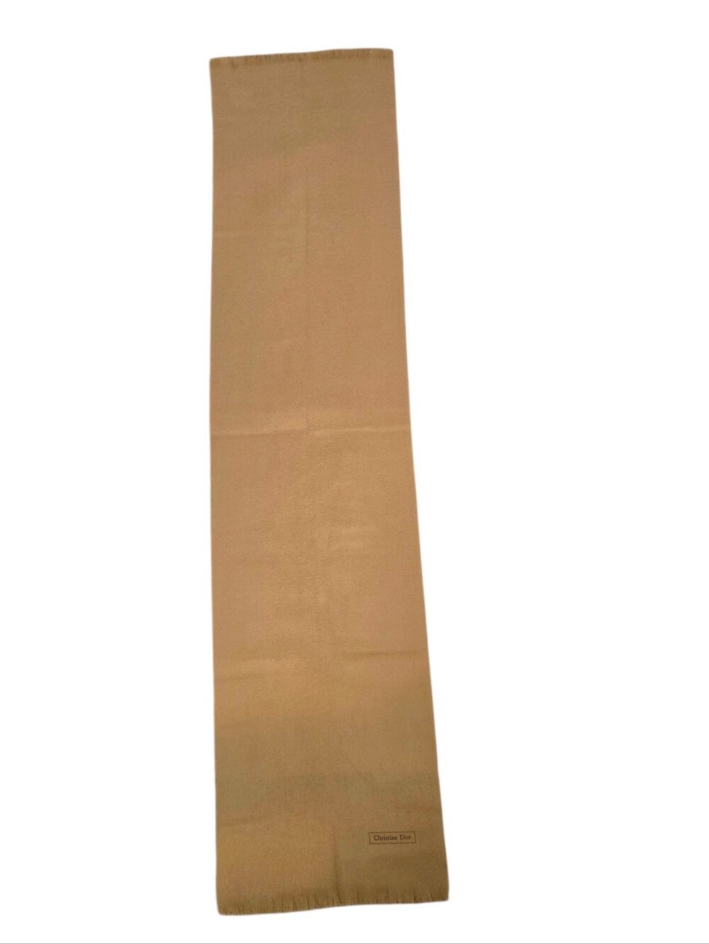 Christian Dior Beige 100% Merino Wool Frayed Scarf - Picture 6 of 11
